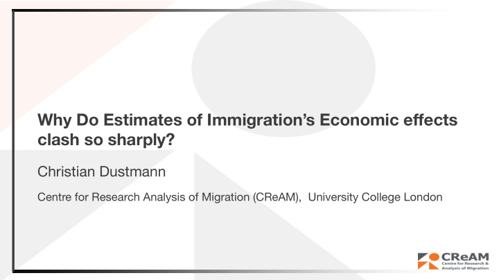 why do estimates of immigration s economic effects clash