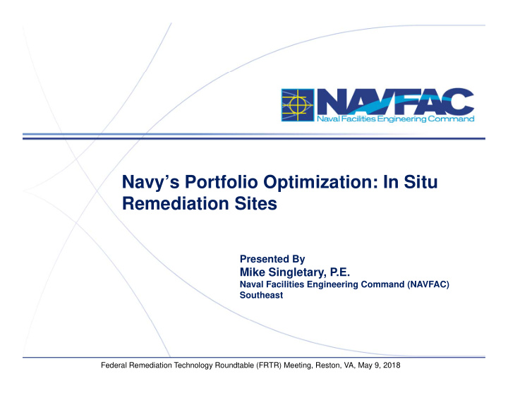 navy s portfolio optimization in situ remediation sites