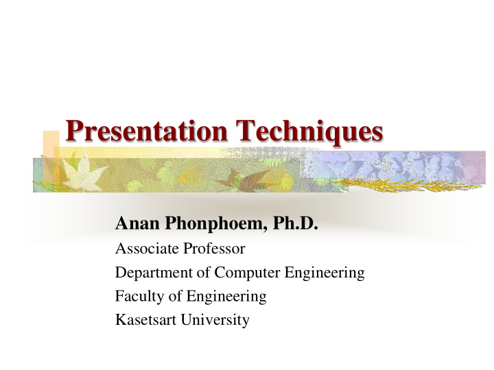 presentation techniques