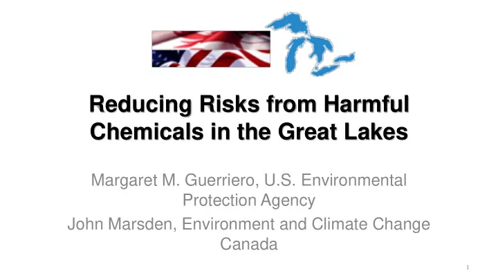 reducing risks from harmful chemicals in the great lakes