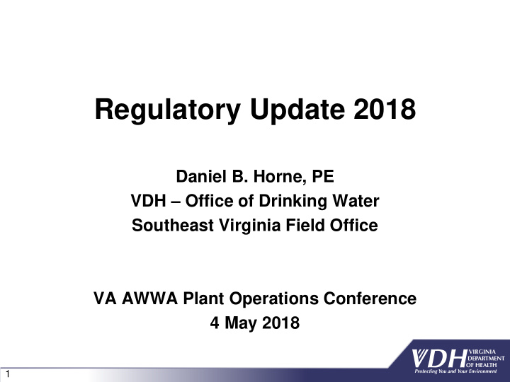 regulatory update 2018