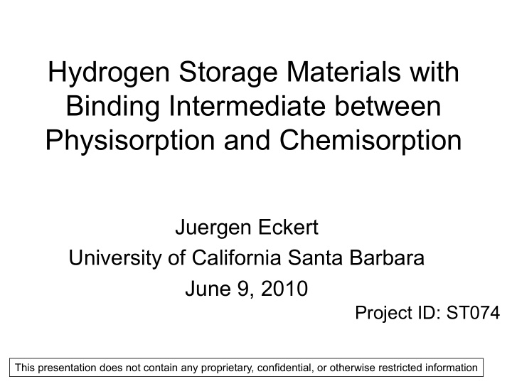 hydrogen storage materials with binding intermediate
