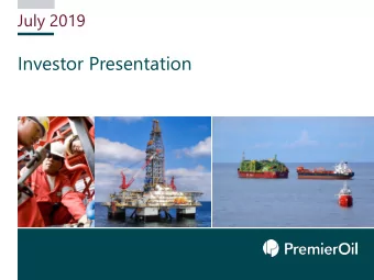 Investor Presentation  01 October 2018  Highlights  A commitment to responsible behaviour  Being a