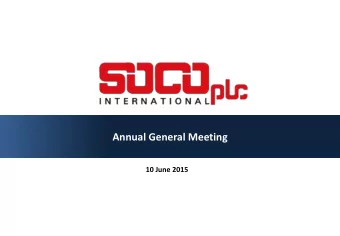Annual General Meeting  10 June 2015 June 2015  1  Preface  This presentation, which is