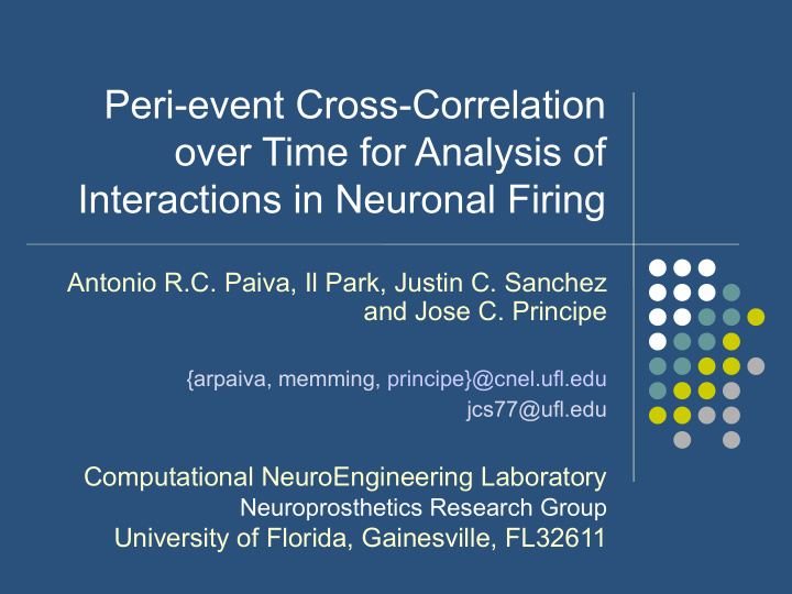 peri event cross correlation over time for analysis of