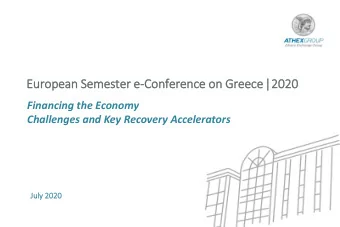 European Semester e-Conference on Greece|2020  Financing the Economy  Challenges and Key Recovery