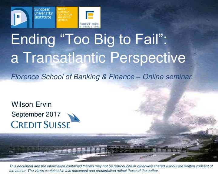 ending too big to fail