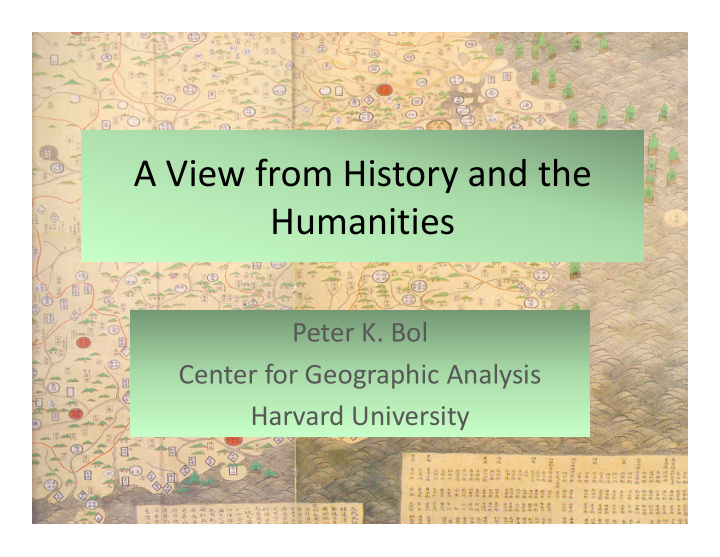 a view from history and the humanities