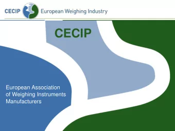 CECIP  European Association  of Weighing Instruments  Manufacturers  Agenda  About CECIP