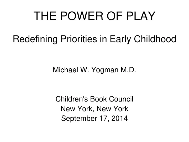 the power of play