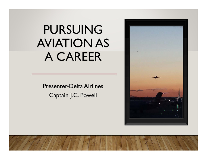 pursuing aviation as a career