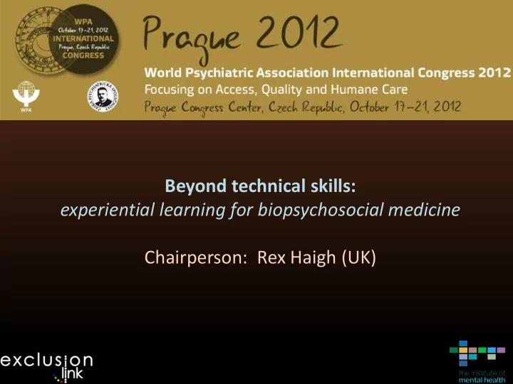 experiential learning for biopsychosocial medicine
