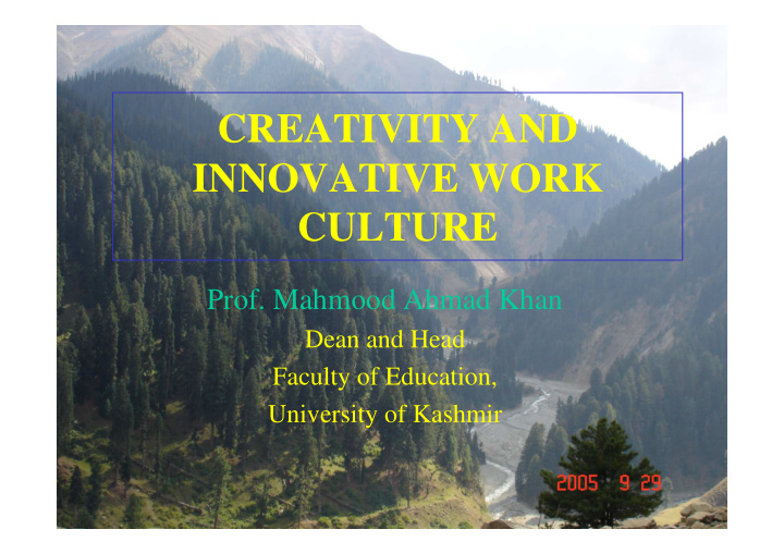 creativity and innovative work culture
