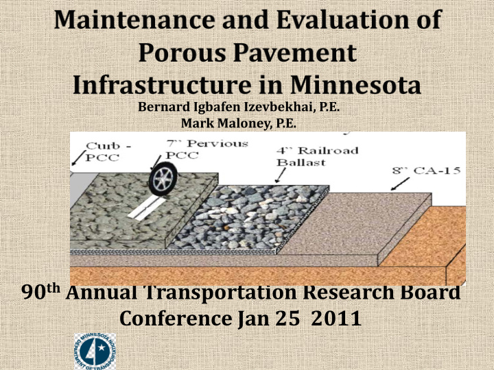 90 th annual transportation research board conference jan