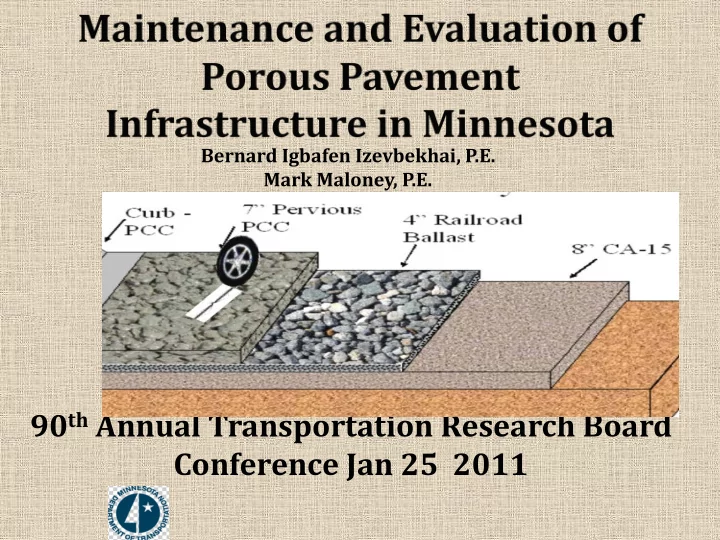 90 th annual transportation research board conference jan
