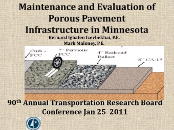90 th Annual Transportation Research Board  Conference Jan 25  2011  Acknowledgements  Co-Author