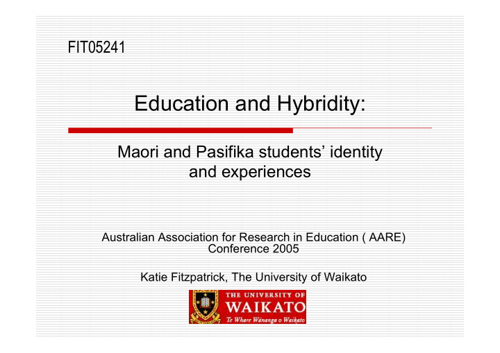 education and hybridity