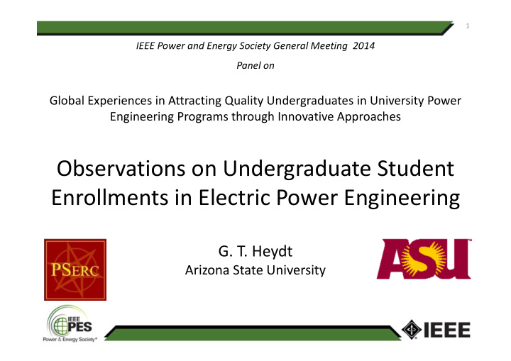 observations on undergraduate student enrollments in