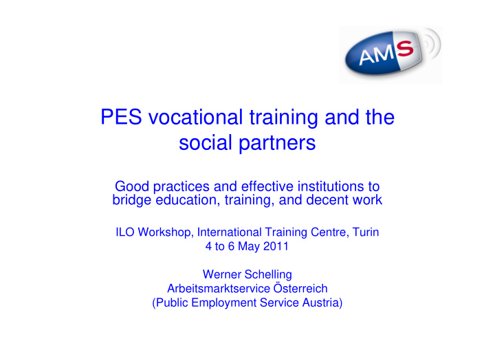pes vocational training and the social partners