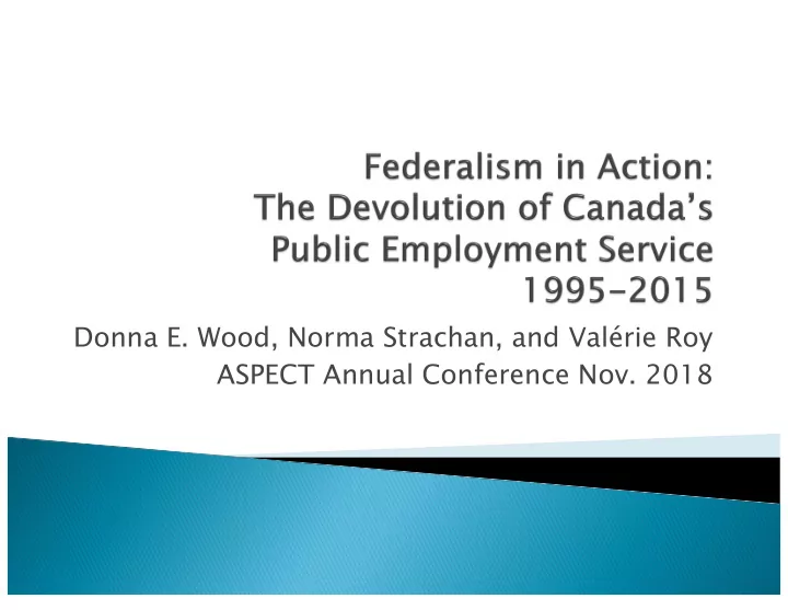 donna e wood norma strachan and val rie roy aspect annual