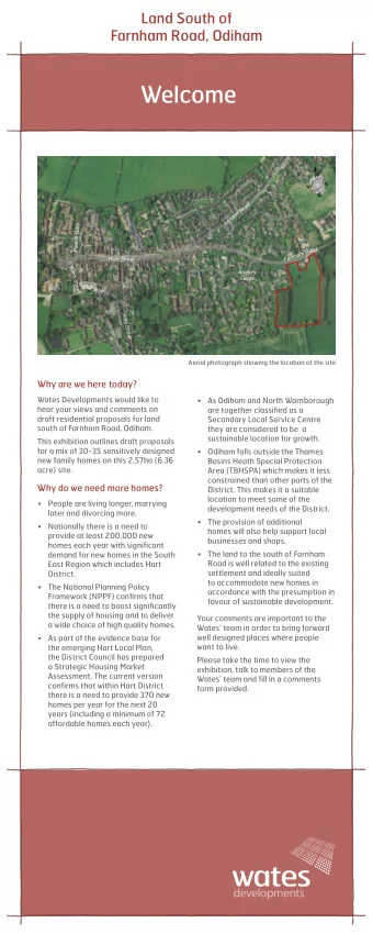 Welcome  London Road  Palace Gate  Farnham Road  High Street  Church Street  Archery  Fields  The