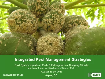 2 nd line if needed  Integrated Pest Management Strategies  Food System Impacts of Pests &amp;