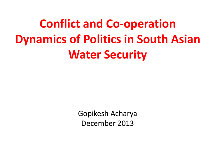 dynamics of politics in south asian