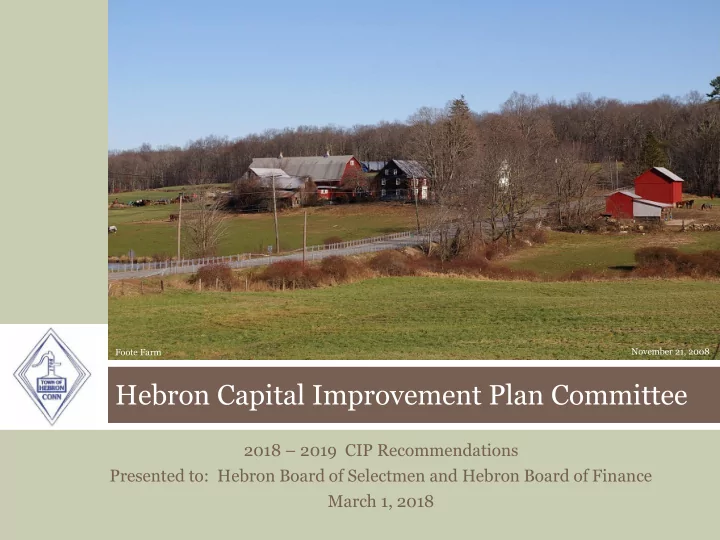 hebron capital improvement plan committee