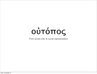 From social critic to social representation  jeudi, 18 octobre 12  References