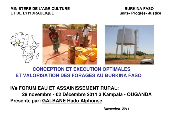 iv forum eau et assainissement rural