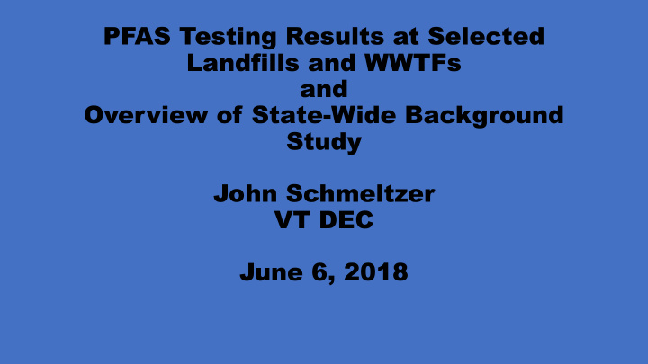 pfas testing results at selected