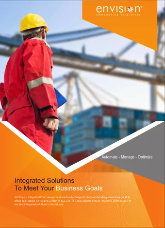Integrated Solutions  To Meet Your Business Goals  iPortman is integrated Port management solution