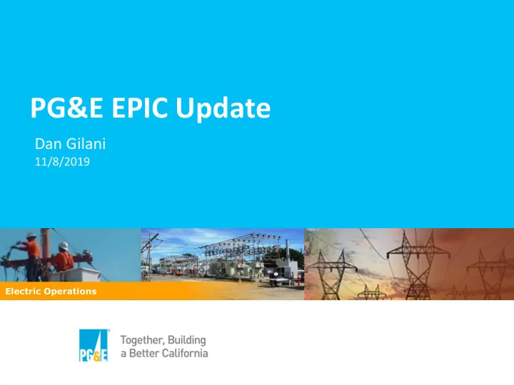 pg e epic update