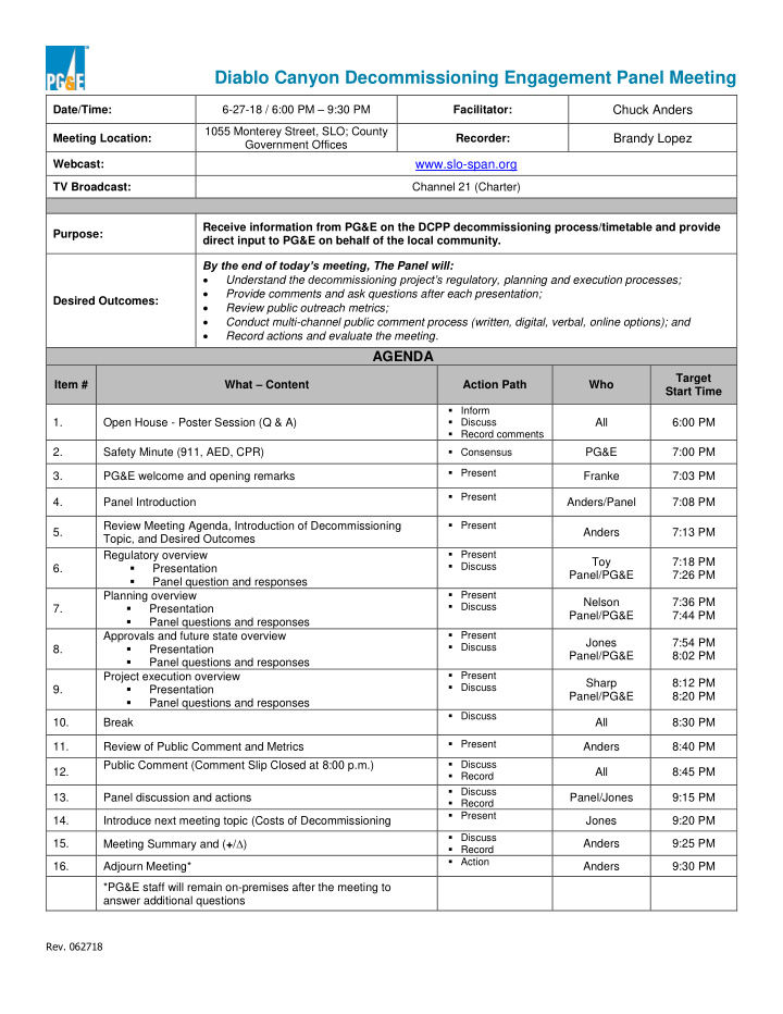 diablo canyon decommissioning engagement panel meeting