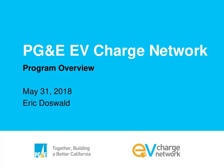 pg e ev charge network