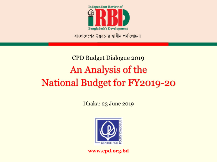 an analysis of the national budget for fy2019 20