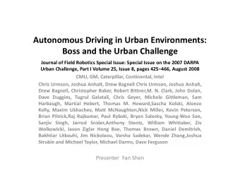 Autonomous Driving in Urban Environments: Boss and the Urban Challenge  Journal of Field Robotics