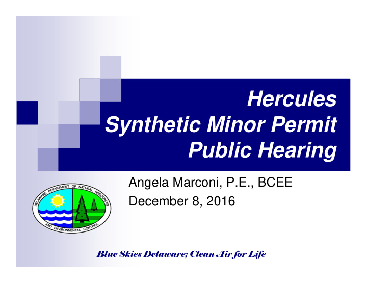 hercules synthetic minor permit public hearing