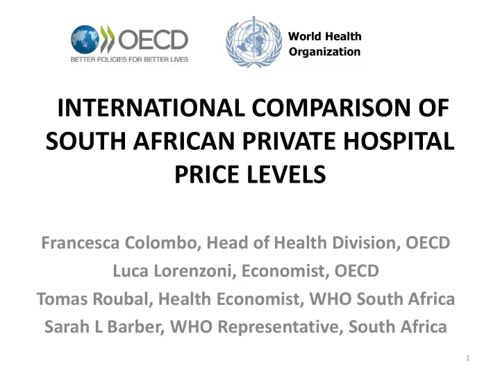 international comparison of south african private