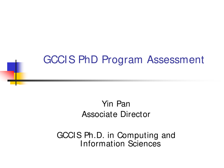 gccis phd program assessment
