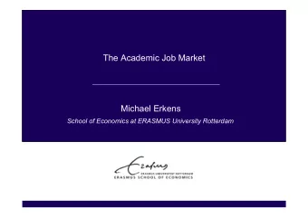 The Academic Job Market  Thomas Jeanjean  Herv Stolowy  Michael Erkens  Teri Lombardi Yohn