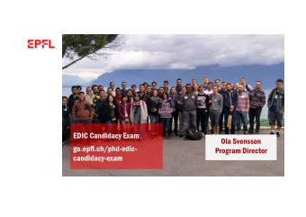 EDIC Candidacy Exam  Ola Svensson  go.epfl.ch/phd-edic-  Program Director  candidacy-exam