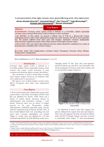 50 ARYA Atheroscler 2015; Volume 11, Issue 1 15 Jan  www.mui.ac.ir Alizadeh-Ghavidel, et al .