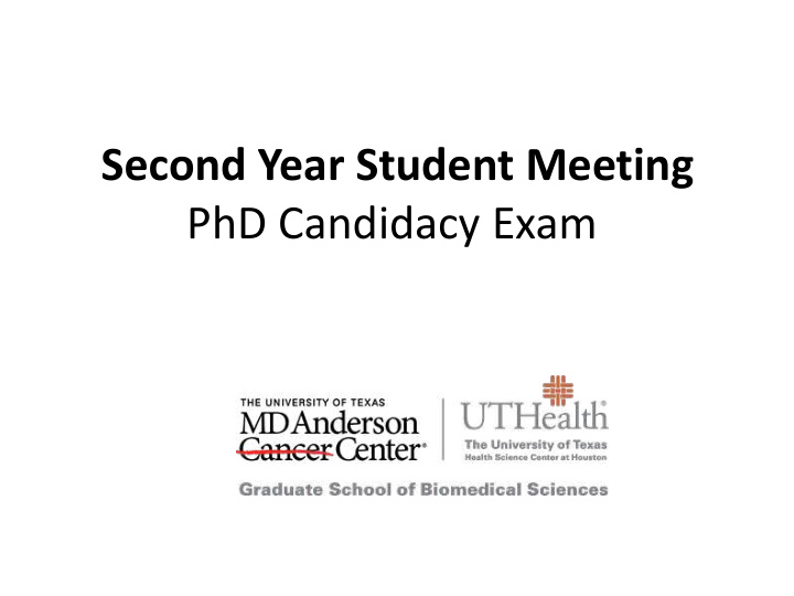 second year student meeting phd candidacy exam