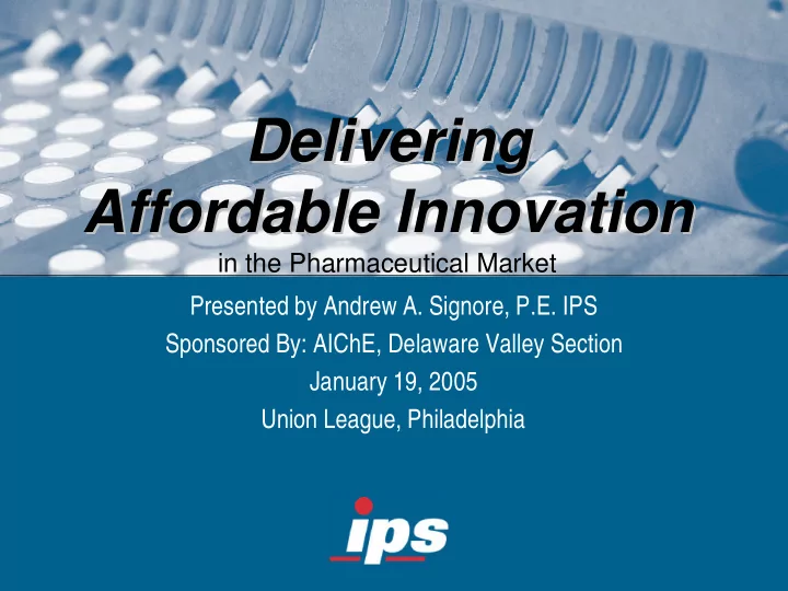 delivering delivering affordable innovation affordable
