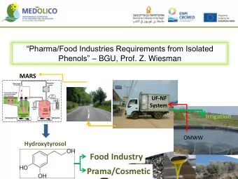 Prama/Cosmetic  OMWW Polyphenols - Health  Anti-oxidant  Skin protectant  Anti-atherogenic