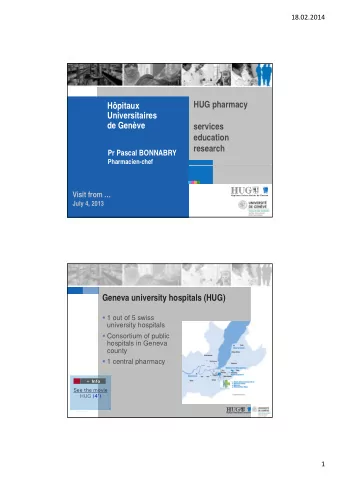 HUG pharmacy  Hpitaux  Universitaires  Universitaires  de Genve  services  education  research