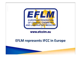 EFLM represents IFCC in Europe