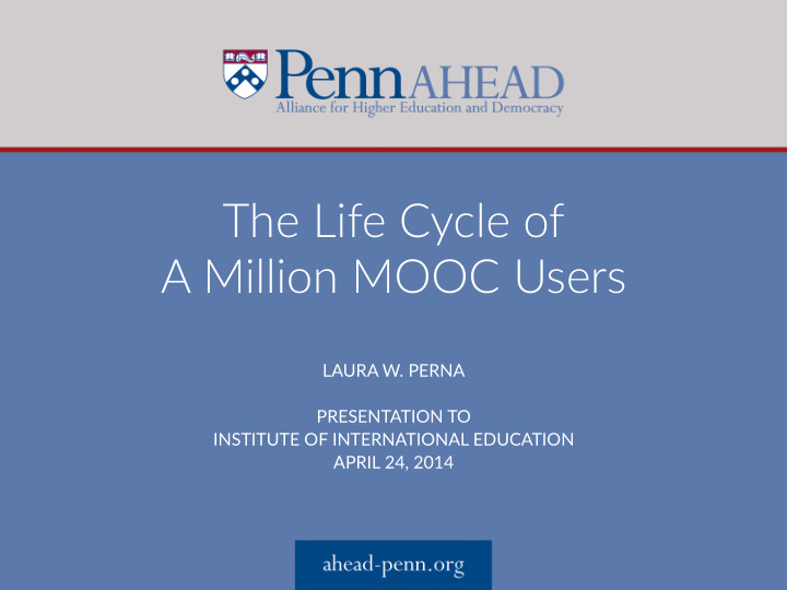 the life cycle of a million mooc users