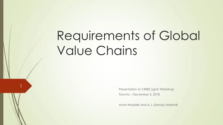 value chains